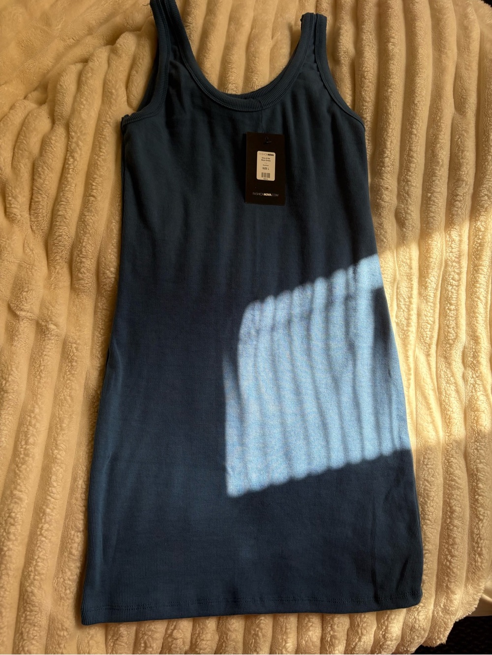 Fashion Nova “One of the Boys” Ribbed Tank Dress – Size L